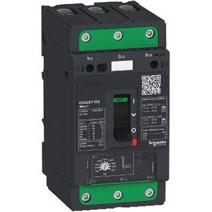 Автоматичний вимикач двигуна, TeSys GV4, 3P, 115A, Icu 50 kA, магнітний, клеми EverLink GV4LE115N фото